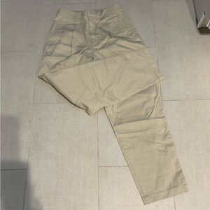 GAP Women's Khaki Elastic Waist Pleated Trousers - size 8